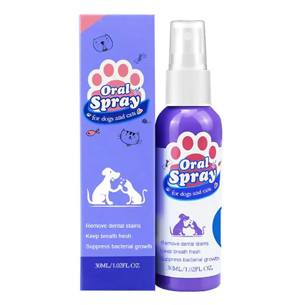 Fresh Breath Dental Spray for Dogs & Cats — Removes Stains, Fights Bacteria | 30ml